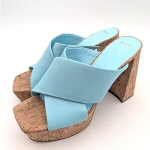 Marc Fisher Farlow Slip On Crisscross Platform High Heel Sandal Size US8.5M EU39